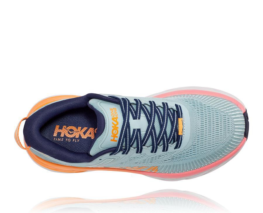 Hoka One One Running Shoes Womens Blue - Bondi 7 - 56321PYRE